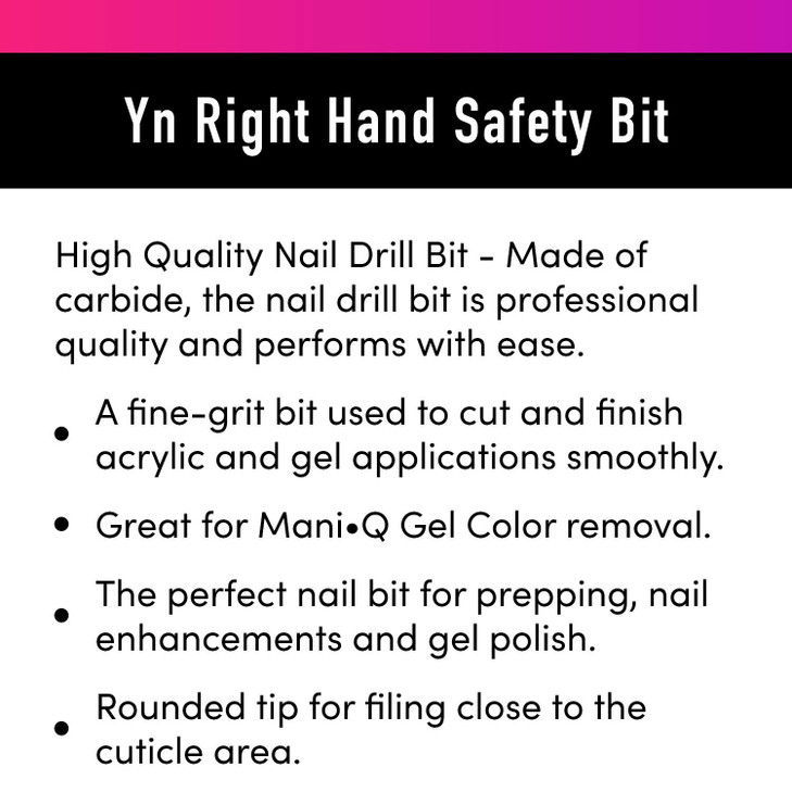 Young Nails 332 Right Handed Safety Bit for Nail Drill Fine Grit Carbide Professional Nail Drill Bits Low Noise HeatResi