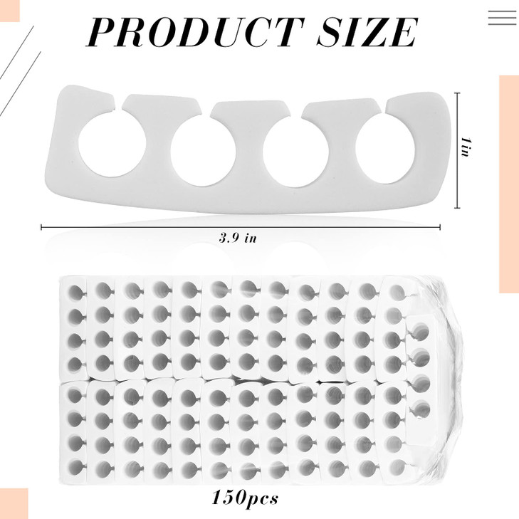 Potchen 300 Pcs Toe Separators for Nail Polish Bulk Toe Separator Pedicure Correct Foot for Men Women Nail Polish Comfy