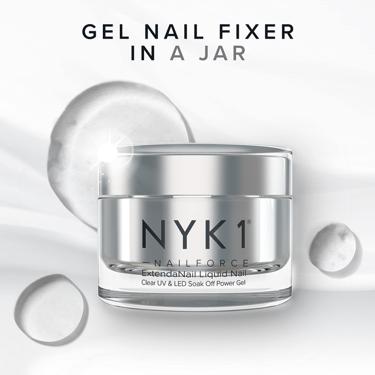 NYK1 Strengthening Clear Builder Gel For Nails 5 Fl Oz 15ml NailForce Hard Gel For Nails Strengthener For Tips Extension