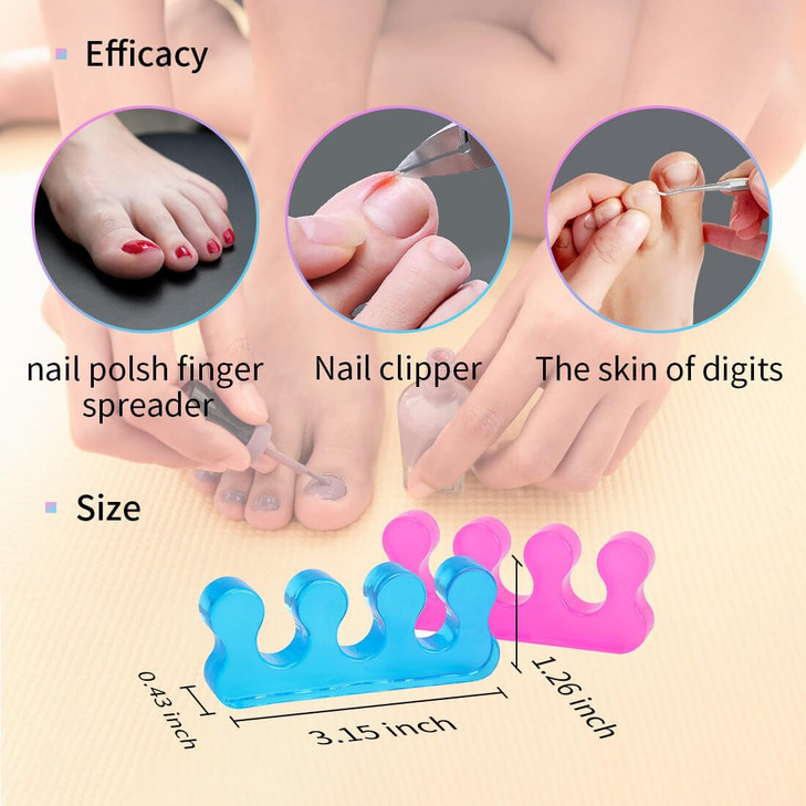 SUNFATT Toe Separators for WomenToe Spacers for WomenRepeatable Washable Toe SeparatorsToe Separators for Nail Polish Ap