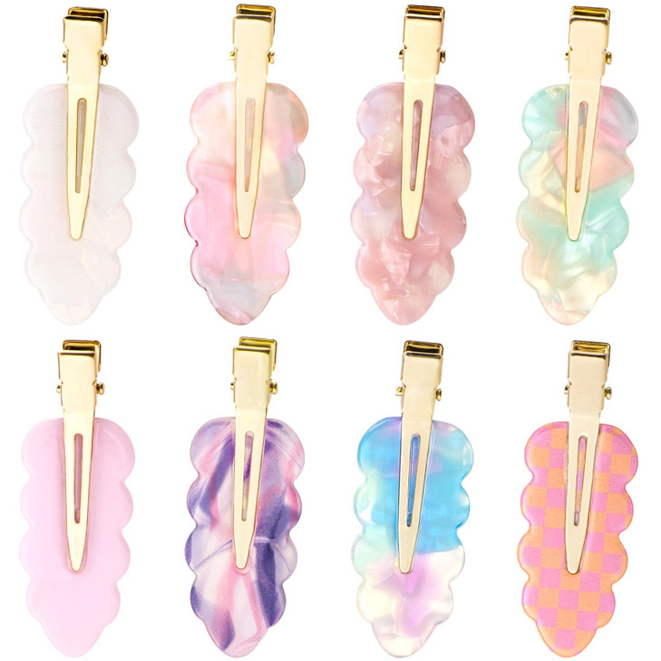 CHANZET Creaseless Flat Alligator Hair Clips for Makeup - 8pcs Oak Leaf Bang Duck Bill Barrettes and Styling Accessories online at globaldelivered