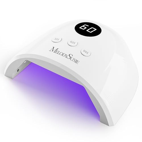 MelodySusie Compact Advanced UV LED Nail Lamp PPlus30F Nail Dryer with 3 Timers Smart Sensor Cures All Gels Especially R