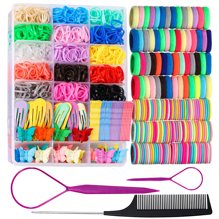 Teenitor Elastic Hair Ties, Hair Accessories for Girls, Colorful Baby Elastic Hair Bands Set Rubber Bands for Hair with Hair Clips online at globaldelivered
