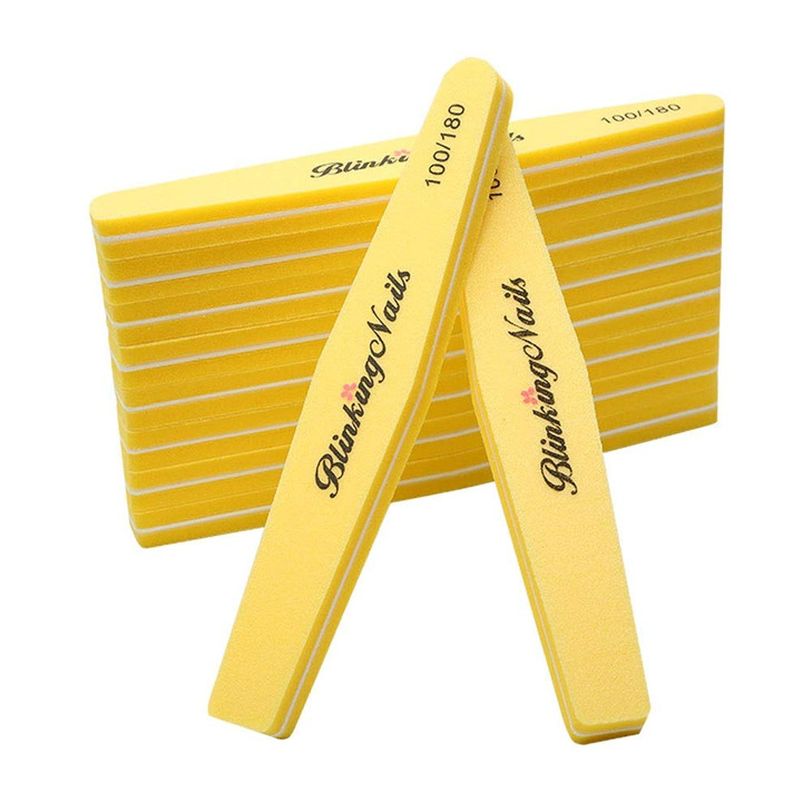 Nail Buffer for Nails 100180 Grit SpongeYellow Nail File Bulk Nail Files and Buffers for Nail Art Care Double Sides Desi