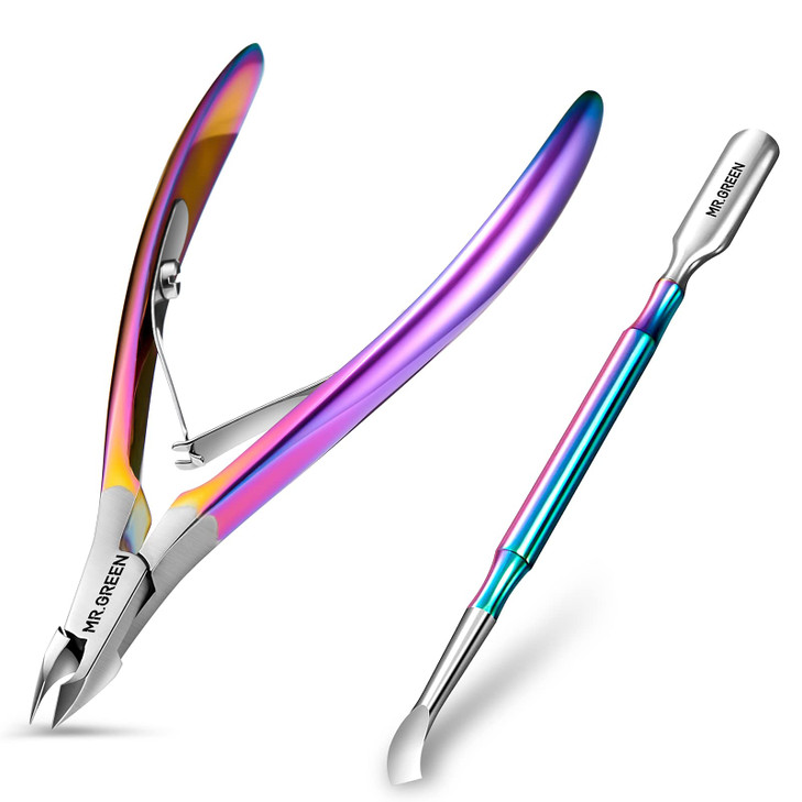 Cuticle Trimmer with Cuticle PusherCuticle Nipper Professional Stainless Steel Cuticle CutterSharp Durable Pedicure Mani