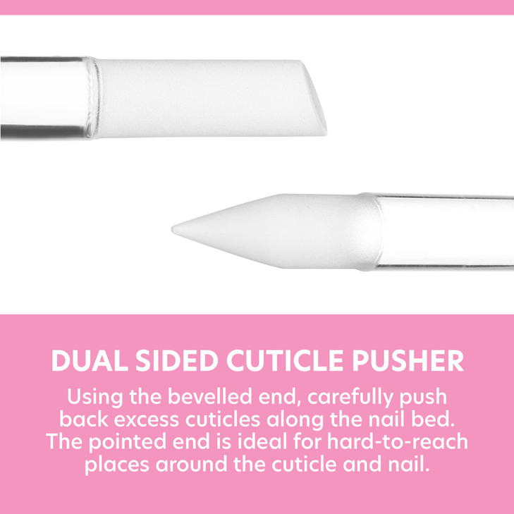 Bona Fide Beauty Glass Cuticle Pusher Set of 2 Manicure Nail Care Tools 2PC Premium Clear Glass Manicure Sticks