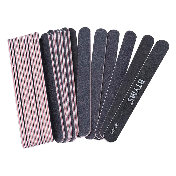 BTYMS 25 Count 180240 Grit Nail Files for Natural Nails Double Sided Emery Boards Fine Grit Nail Buffing Files
