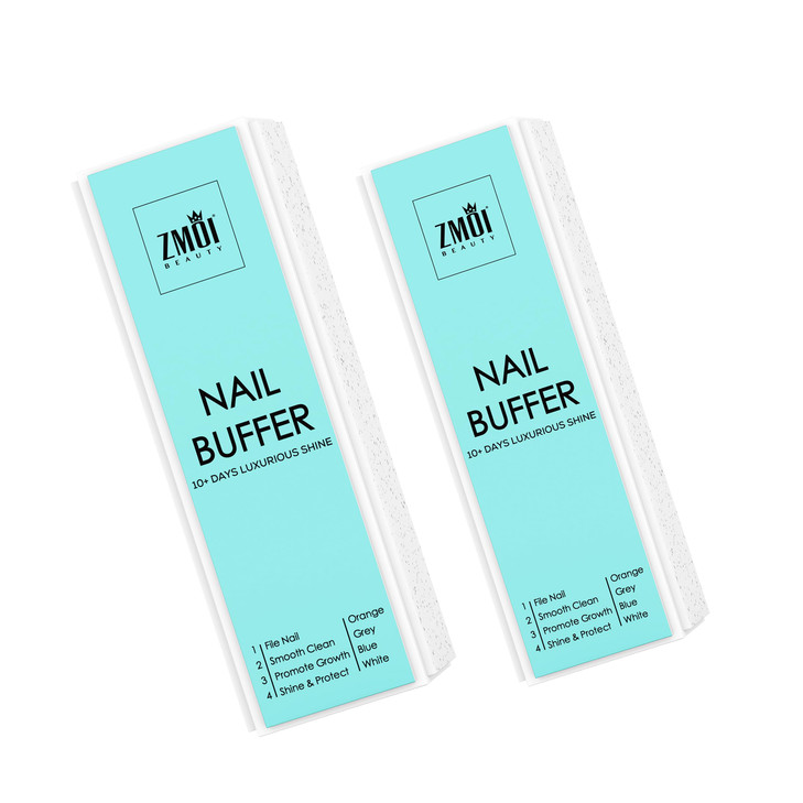 ZMOI Pro Nail Buffer Block 2 Pack Luxurious Shine Korean 4Way Nail Buffing Block Natural Shine Nails ManicurePedicure To