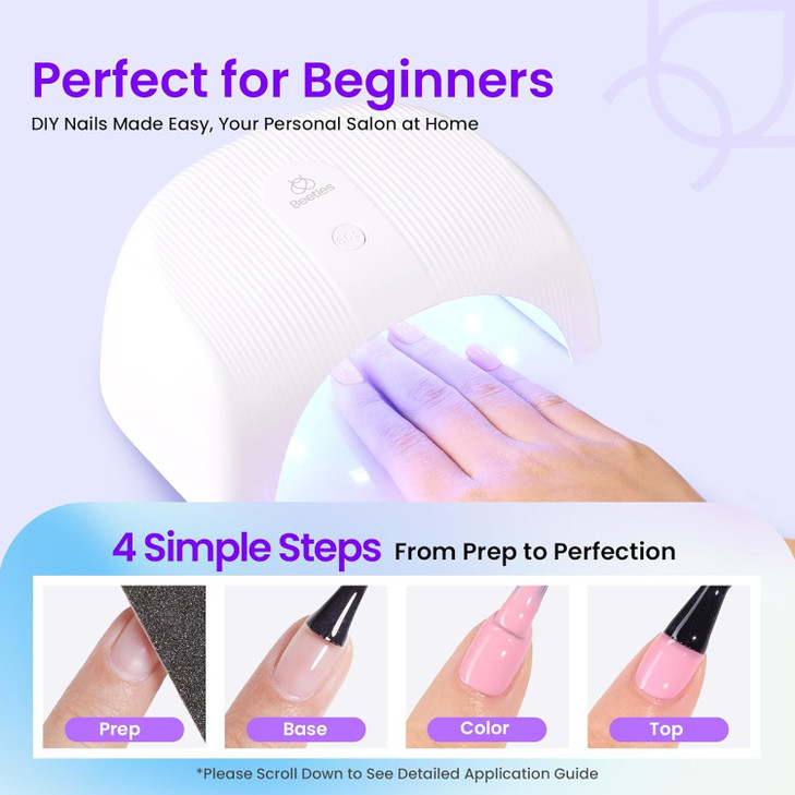Beetles Gel Nail Polish Kit with UV Light 31Pcs Nail Polish Set Popular Color Gel with Base and MatteGlossy Top Coat Soa