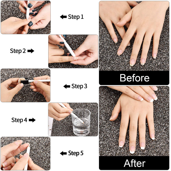 Maitys 2 Pieces White Nail Pencil and Pencil Sharpener Set 2 In1 Nail Whitening Under French Fingernail with Cuticle Pus