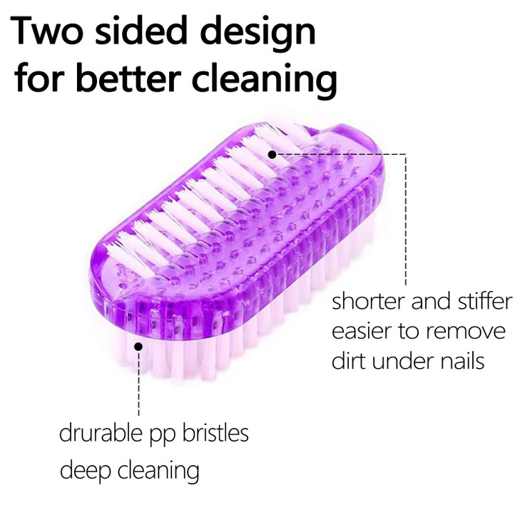 Nail Brush Two Sided Hand Fingernail Scrub Brushes Soft Stiff Bristles Scrubber Nails Toes Cleaning Brush for Men Women