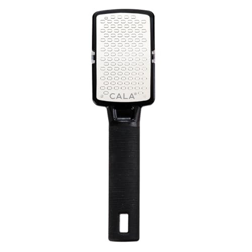 CALA Silky Glide Pro Callus Remover Foot File Black Stainless Steel MicroFile with Wide Surface for Wet or Dry Skin Soft