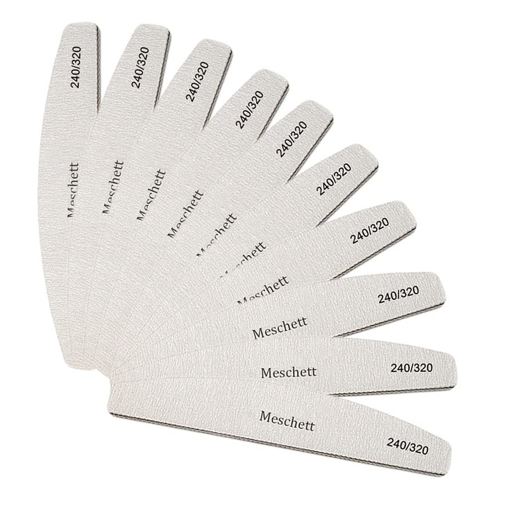 10 PCS Half Moon Nail Files240320 Professional Grit Nail File Reusable Double Sided Emery Boards Nail File Manicure Tool