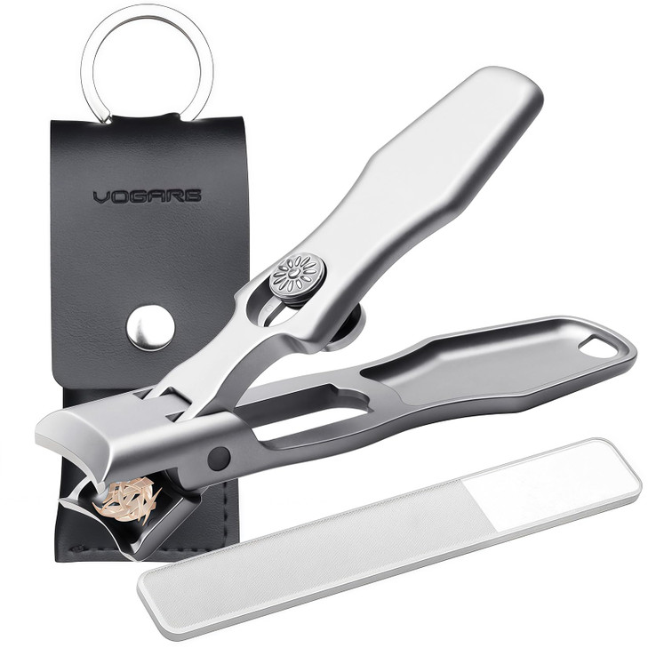 VOGARB Nail Clippers for Men Thick Nails Large Wide Jaw Opening Toenails Clippers for Seniors Long Handle Heavy Duty Por