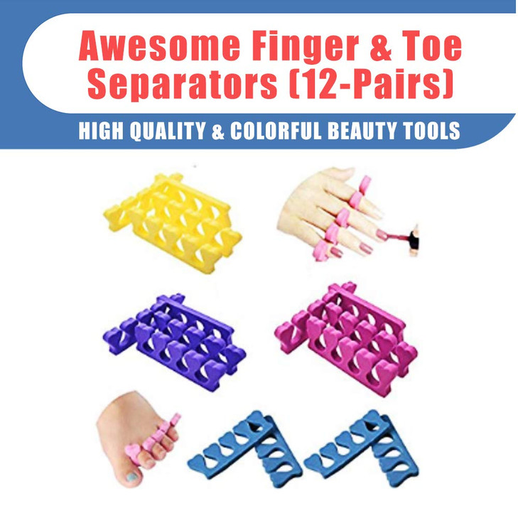 New8Beauty Toe Separators Toe Spacers 12 Pairs Apply Nail Polish During Pedicure Manicure Stocking Stuffers for Ladies W
