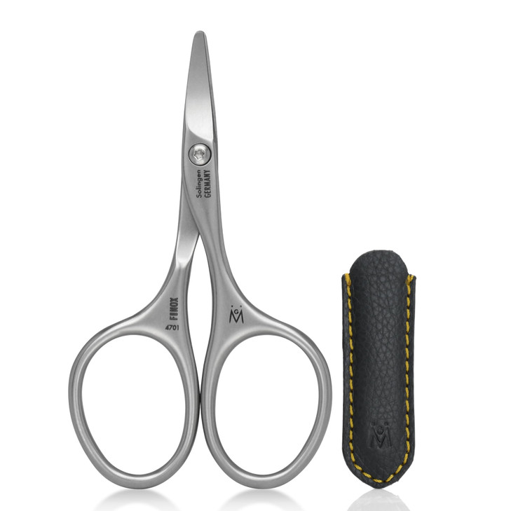 GERMANIKURE Rounded Safety Nail Scissors FINOX Surgical Stainless Steel baby scissors and Manicure Tools in Leather Case