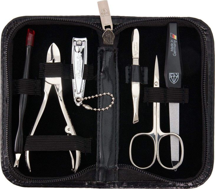 3 Swords Germany brand quality 6 piece manicure pedicure grooming kit set for professional finger toe nail care scissors
