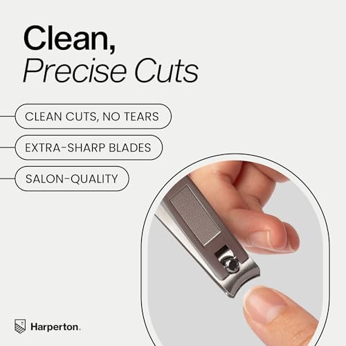 Ultra Sharp Nail Clippers Set 2 Pack Stainless Steel Fingernail Toenail Trimmers with Builtin Nail File for Women Senior