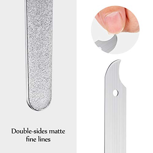 Mudder 8 Packs Diamond Nail File Stainless Steel Double Sided Metal Buffer Fingernail Toenail Manicure Women Men Pedicur
