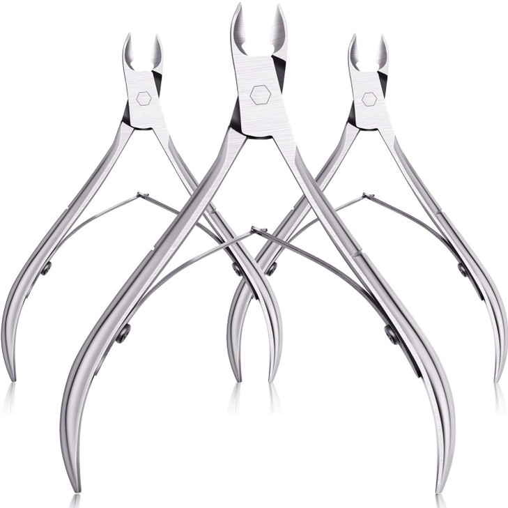 Mudder 3 Packs Cuticle Trimmer Nippers Cutter Tool Stainless Steel Nail Cuticle Scissors Remover with Pointed Blade Scis