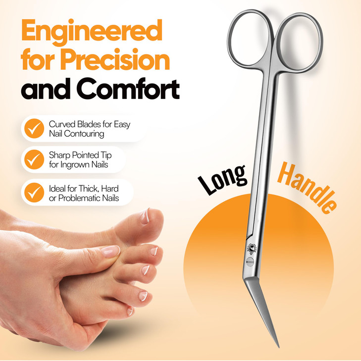Long Handle Toenail Scissors 6 Long Handled Nail Clippers for Seniors Podiatrist Manicure Pedicure Podiatry for Elderly
