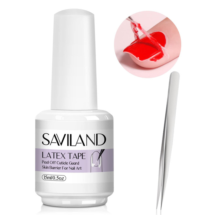 SAVILAND Liquid Latex for Nails15ML Latex Nail Polish Barrier Peel Off Latex Tape Peel Off for Nails Cuticle Guard Skin