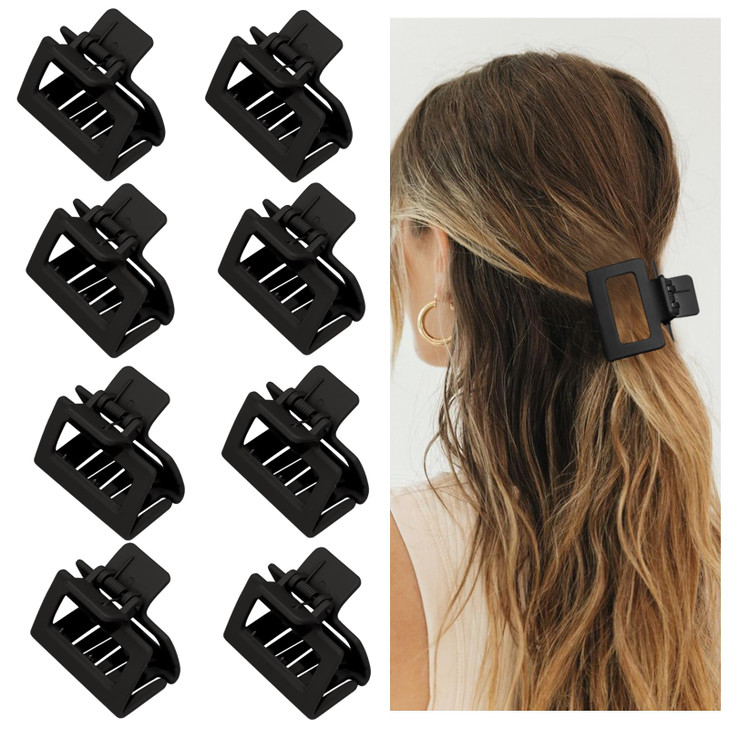 Cobinaan Medium Matte Rectangle Claw Hair Clips for Women Girls, 2 x 1 x 1.8 inch, 8pcs Warm Color, Nonslip Hair Jaw Clips for Thin/Medium Thick Hair online at globaldelivered