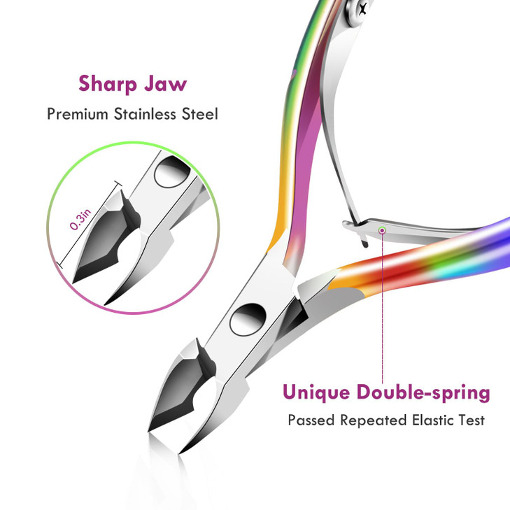Cuticle Trimmer Cuticle Remover with Cuticle Pusher XUNXMAS Professional Stainless Steel Durable Pedicure Manicure Tools