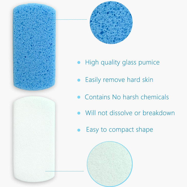 Maryton Glass Pumice Stone for Feet Callus Remover and Foot Scrubber Pedicure Exfoliator Tool Pack of 2