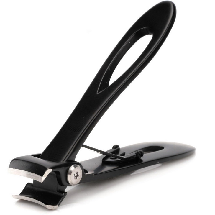 Nail Clippers 16mm Wide Large Jaw Opening for Thick Nail Stainless Steel Black Fingernail and Toenail Nipper Cutter Podi