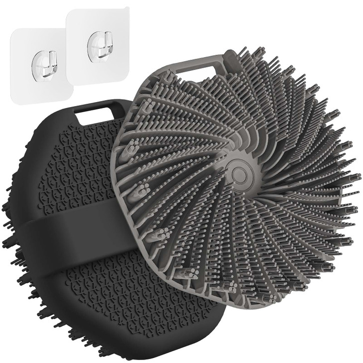 ManmiHealth 2 PCS Silicone Body Scrubber Shower Brush, Upgrade Super-Exfoliating Shower Scrubber with Non-Slip Hand Strap, Silicone Body Buffer for U online at globaldelivered