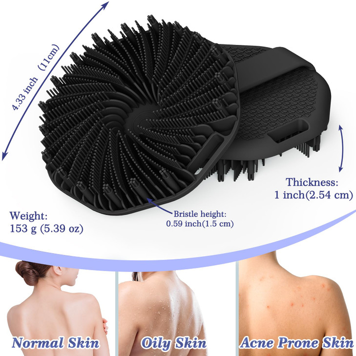ManmiHealth 2 PCS Silicone Body Scrubber Shower Brush, Upgrade Super-Exfoliating Shower Scrubber with Non-Slip Hand Strap, Silicone Body Buffer for U online at globaldelivered