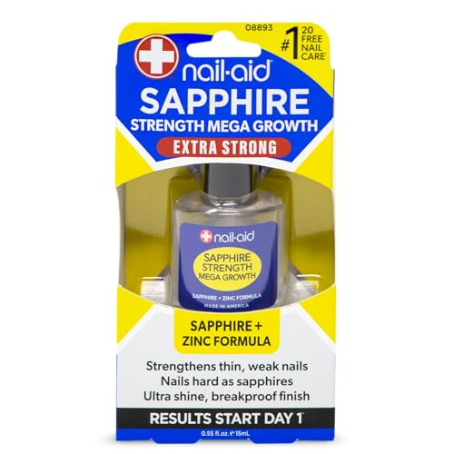 NailAid Sapphire Strengthener Mega Growth Treatment Clear 055 Fl Oz