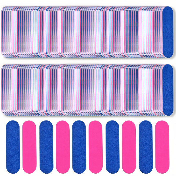 VIOCIWUO Mini Nail File Bulk 300Pcs 180240 Grit Disposable Nail Files Double Sided Emery Boards Home or Professional Man