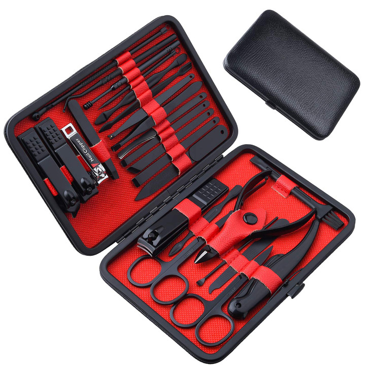 26 PCS Nail Clippers ONEHERE Premium Manicure Set Professional Grooming Gift Kit Pedicure Kit Facial Hand Foot Cuticle N