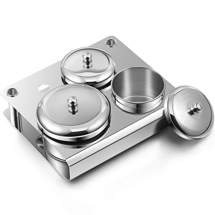 3 Pieces Acrylic Liquid Container Stainless Steel Acrylic Liquid Powder Cup Stainless Steel Nail Powder Holder Container
