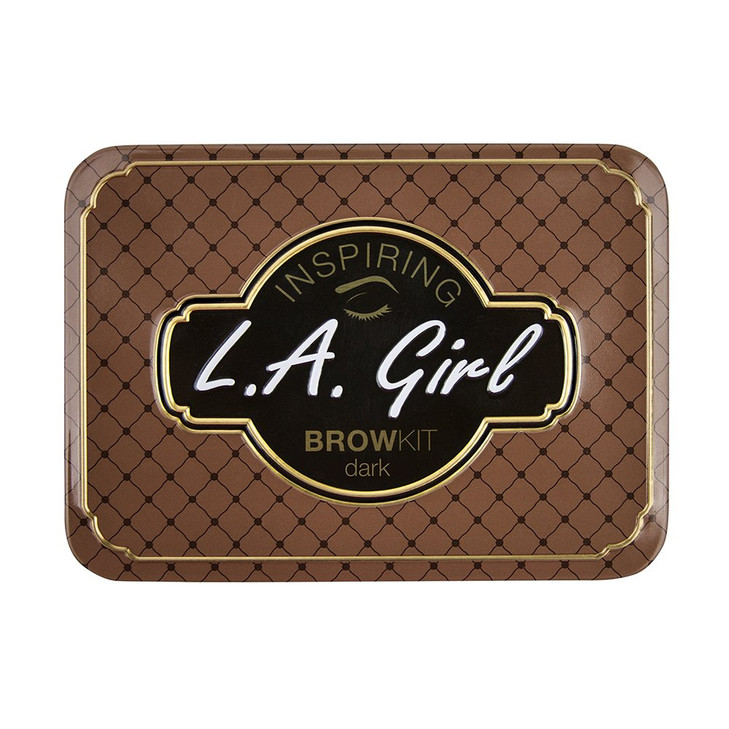 LA Girl Inspiring Brow Kit Dark and Defined Dark Brow Wax 0035 oz Brow Powder 015 oz Includes Tweezers and Dual Ended Br
