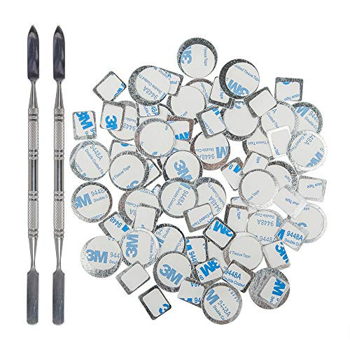 DanziX 70Pcs Metal Stickers for Eyeshadow Palette SetPalette Empty Eyeshadow Makeup Palette 2 Depotting Spatula 35Pcs Ro