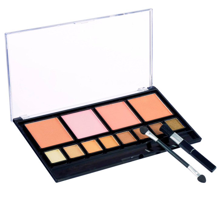 Style Essentials Womens Cosmetics NATURAL BEAUTY Blush and Eyeshadow Palette 12 Shades Shimmer and Matte Finishes