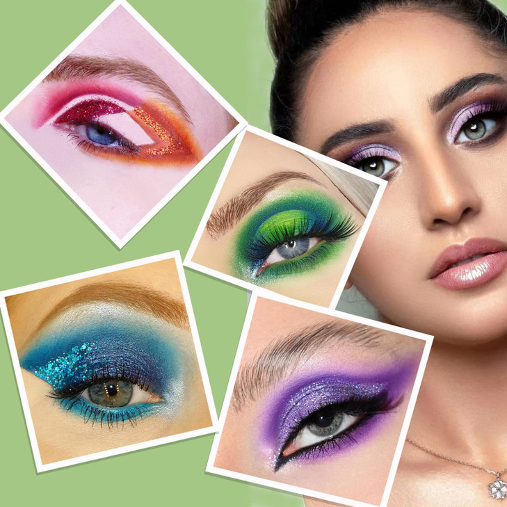 MYUANGO Color Board Eyeshadow Palette Colorful Rainbow Bright Eyeshadow Palette Natural Powder Eye Shadow Palette Makeup