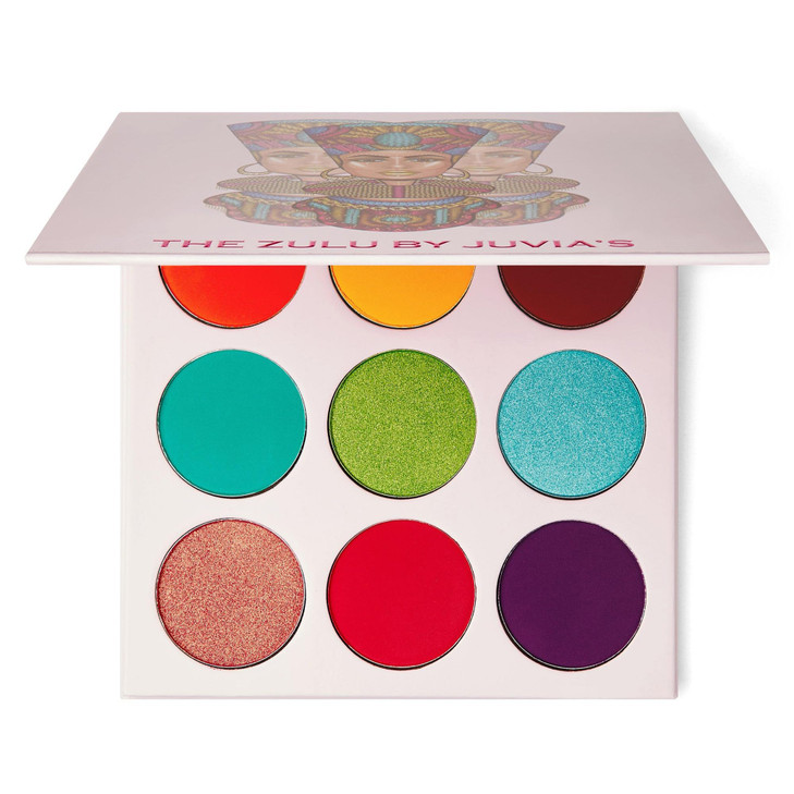 Juvias Place Palette The Zulu Turquoise Red Purple Shades of 9 Colorful Vivid Vibrant Palette Pigmented Makeup Palette C