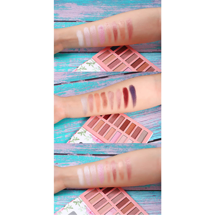 ONLYBETTER Vegan Organic Eyeshadow Palette 16 Colors Highly Pigmented Metallic Colorful Long Lasting Nude Shimmer