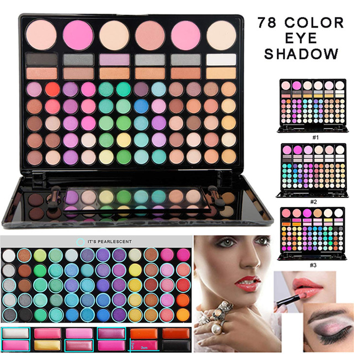 FantasyDay Pro Makeup Gift Set All In One Makeup Palette Cosmetic Contouring Kit 78 Colors Eyeshadow Palette with Blush