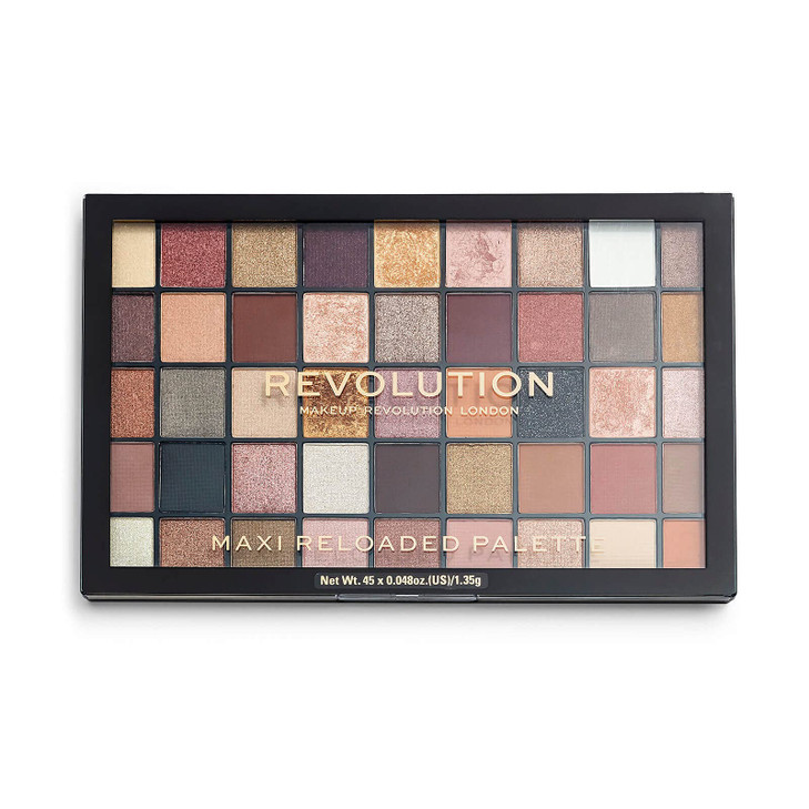 Makeup Revolution Maxi Reloaded Palette Eyeshadow Palette 45 Highly Pigmented Neutral Shades Large It Up 135g