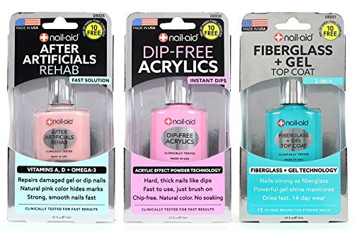 NailAid 3pk Of After Artificials Dipfree Acrylics Fiberglass Gel Top Coat French Sheer NA 165 Fl Ounce