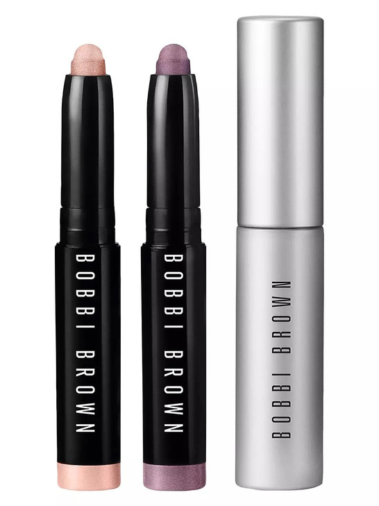 Bobbi Brown City Stroll Mini LongWear Cream Shadow Stick Set Golden Pink and Mauve with Smokey Eye Mascara