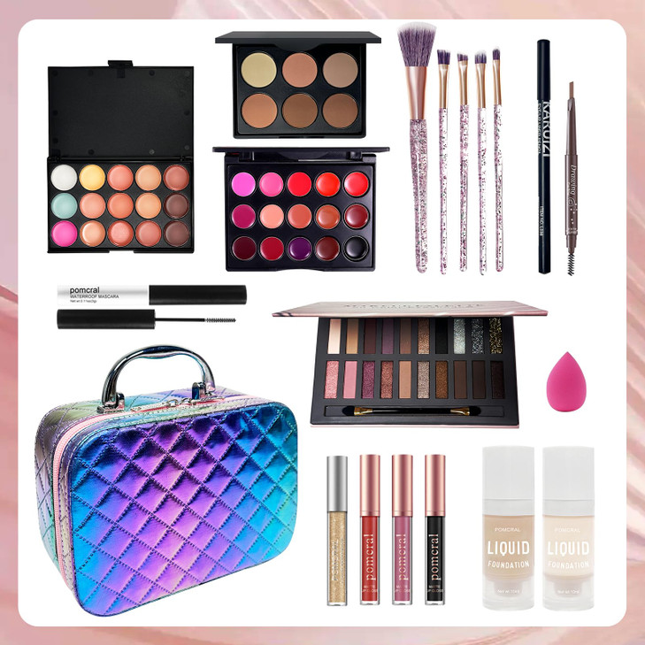 Travel Makeup Kit Sets for Women Girls 512 Beginner Gifts Teens