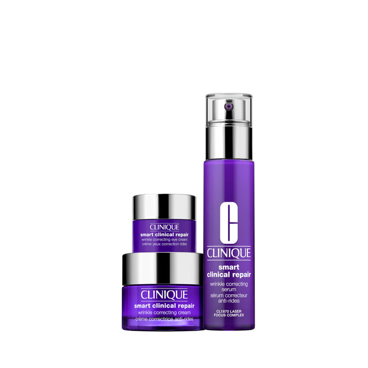 Clinique Smart Skin School Supplies Smooth Renew Lab Gift Set Smart Clinical Repair Wrinkle Correcting Cream Face Serum