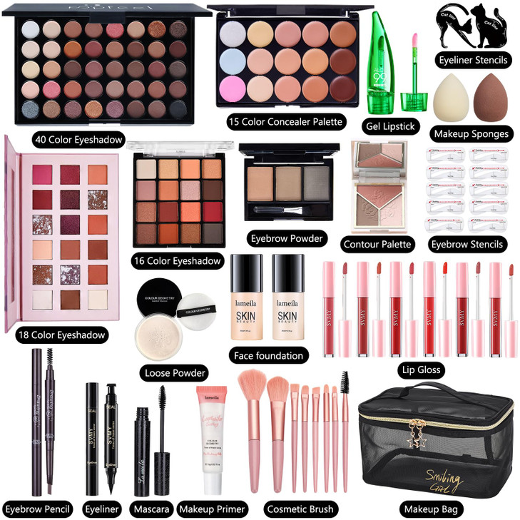 All in One Makeup Kit for Women Full Kit Make Up Gift Set for Women Makeup Essential Bundle Includes Foundation Face Pri