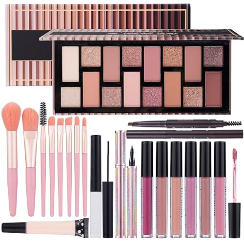 Teen Makeup Kit For Girl Include Eyeshadow PaletteEyelinerMakeup Brush SetLipgloss SetMascara Eyebrow Pencil Make up Set